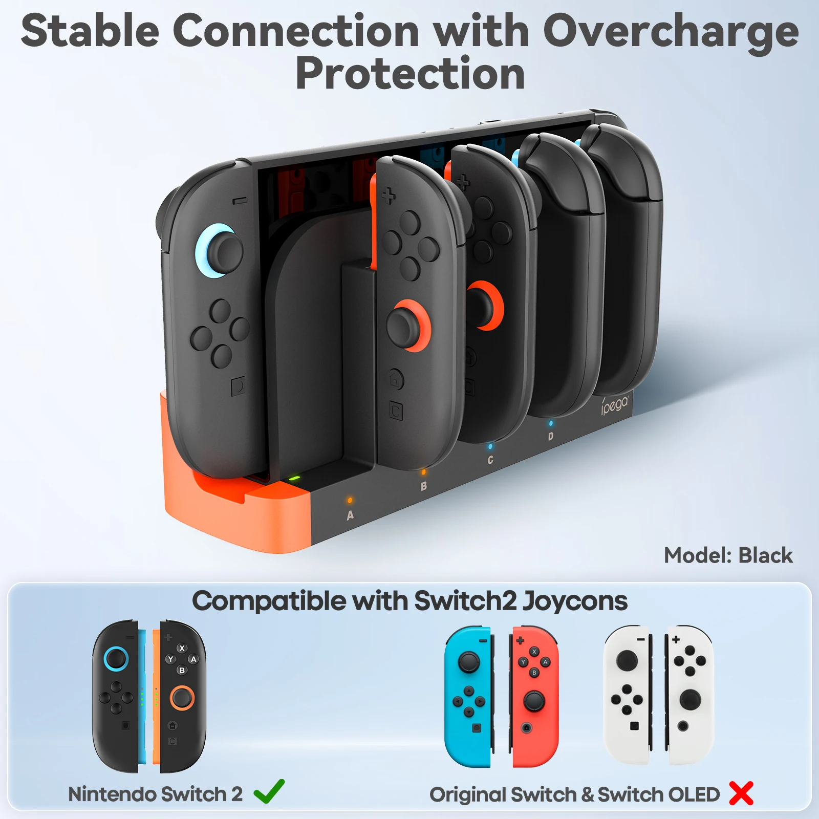 Base de carga para Switch Original & Switch OLED & Switch 2 Joycons controlador inalámbrico base de carga magnética rápida para Switch 2 - imagen 5