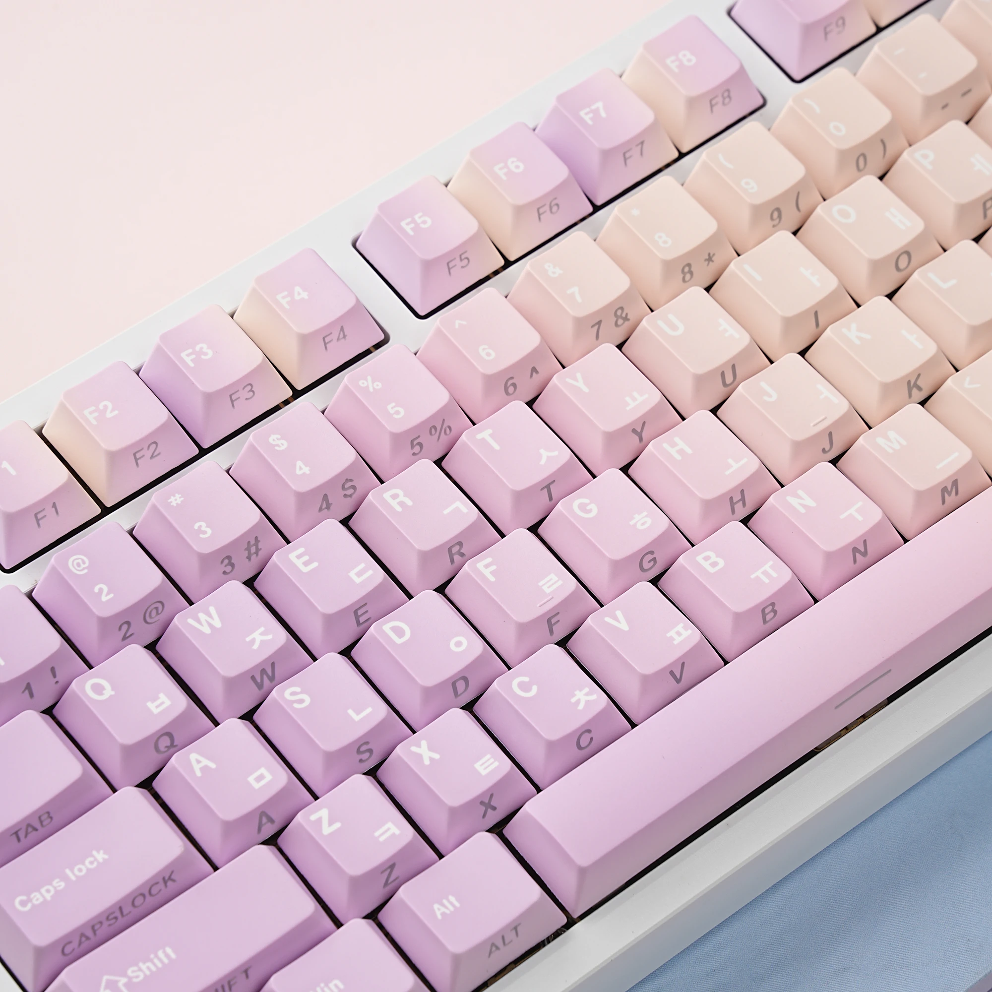 Teclas retroiluminadas Cherry PBT tinte sublimación coreano ruso francés alemán teclas personalizadas para teclado mecánico ISO regalo púrpura - imagen 2