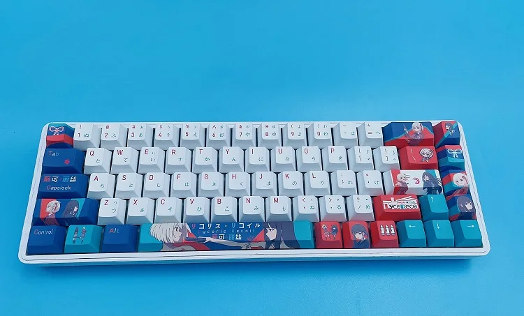 136 teclas LYCORIS Anime Lycoris Recoil Keycaps PBT Keycaps Chreey Keycaps Dye-sub Teclado mecánico - imagen 4