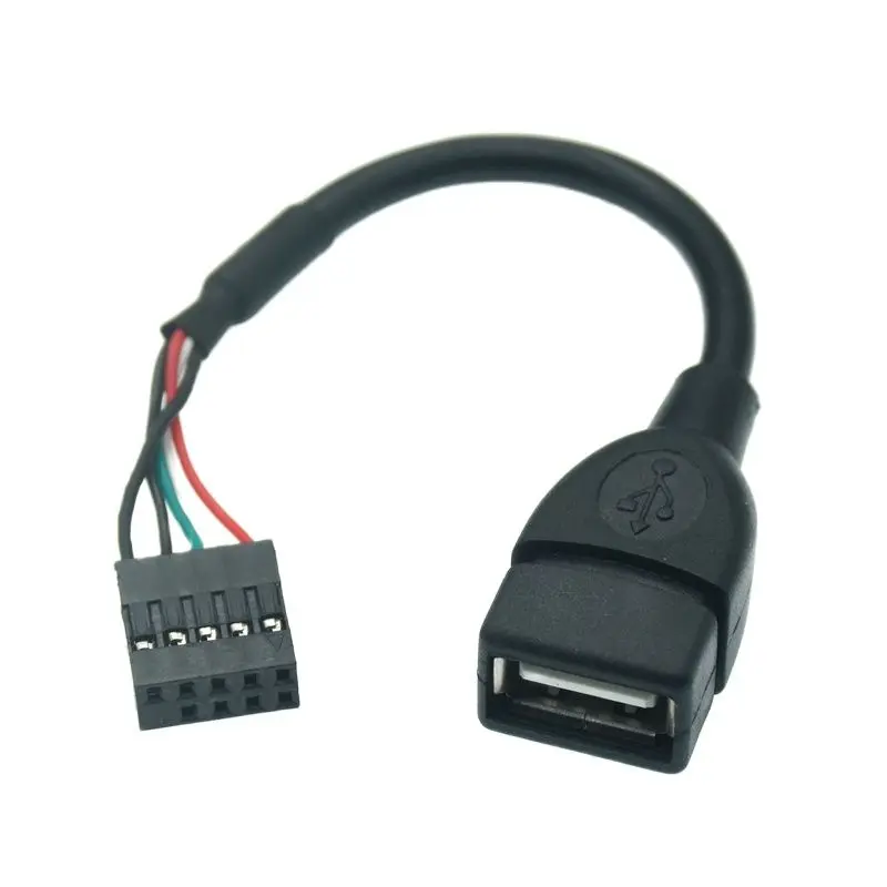Placa base USB de 9 pines, cabezal interno a adaptador de Bus USB 2,0, chasis, Cable incorporado de 9 pines para Cable de escritorio de ordenador - imagen 5