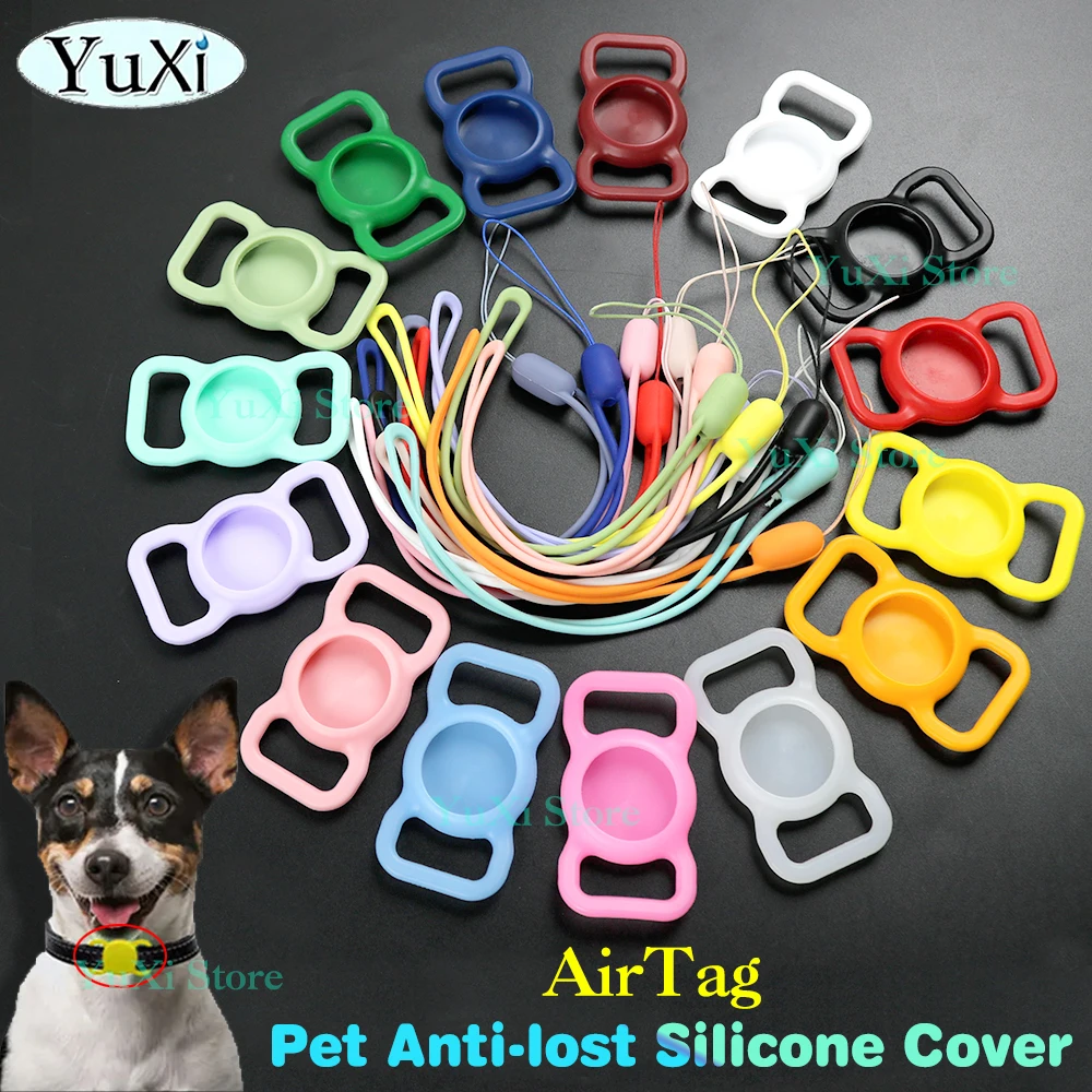 Funda de silicona con soporte para rastreador de llaves y Collar antipérdida para perros y gatos, funda protectora suave con cordón de mano para teléfono, 1 ud. - imagen 2