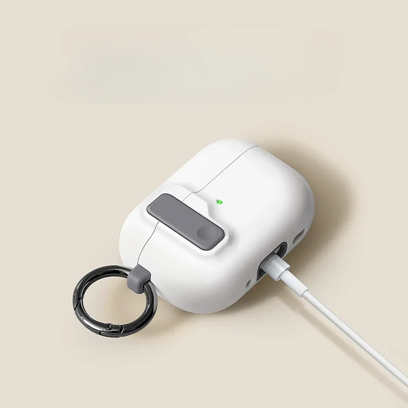 Para Airpods 4 auriculares funda a prueba de golpes interruptor automático bloqueo seguro funda protectora de silicona para Apple Airpods4 Accesorios - imagen 3