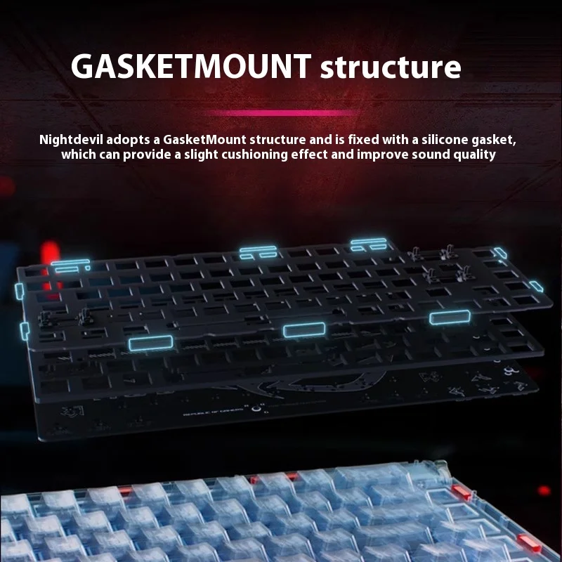 ASUS ROG Nightmare-Teclado mecánico inalámbrico NX, enchufe caliente, personalizado, con cable, Bluetooth, tercer examen simulado PBT - imagen 2