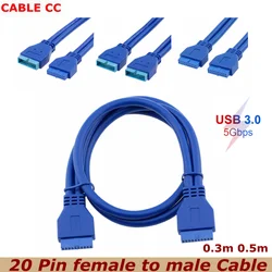Extensión USB 3.0 para placa base, conector hembra a macho