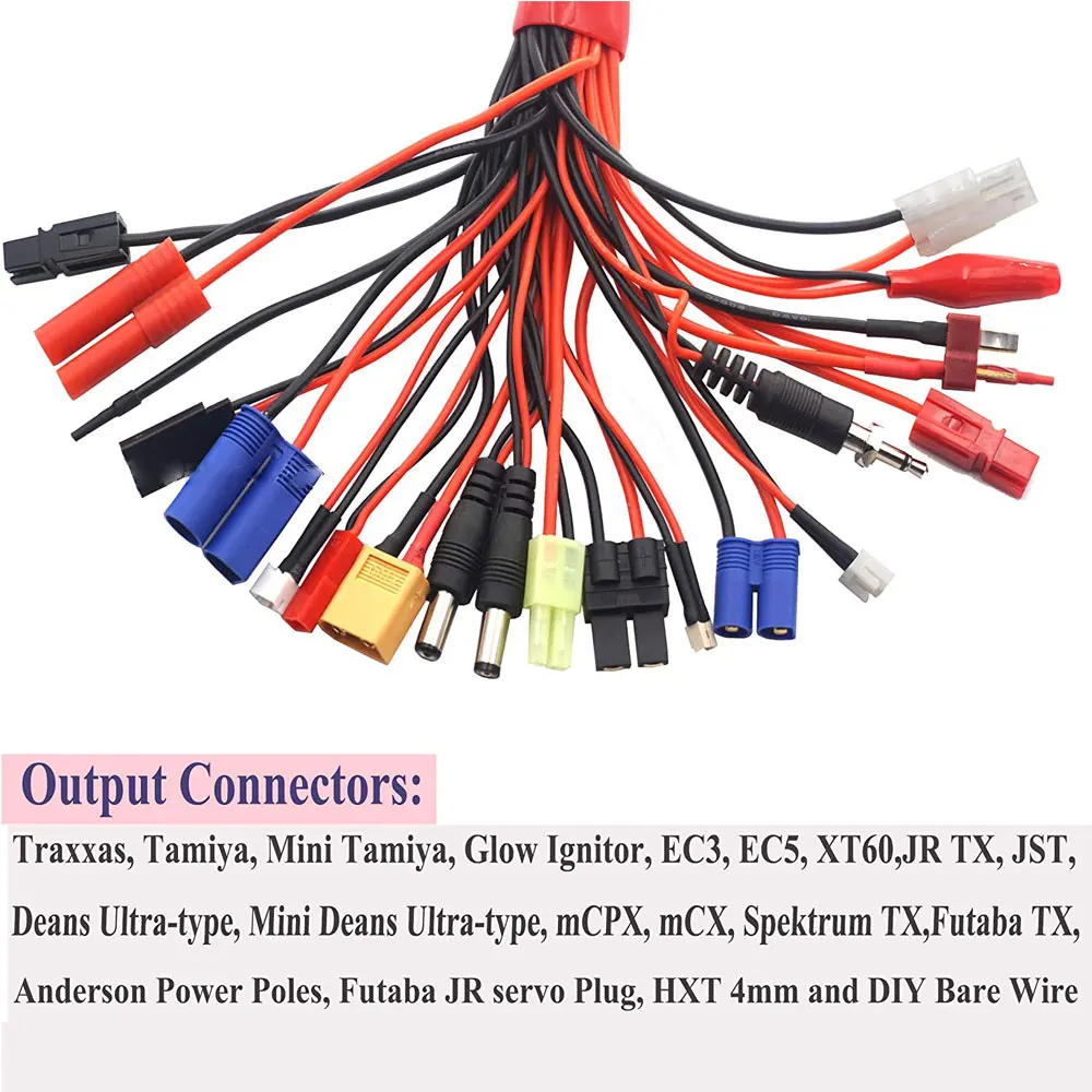 Adaptador de Cable de carga de equilibrio multifunción 8 en 1/19 en 1 XT60 EC3 EC5 HXT TAMIYAS para cargador IMAX B6 B6AC 8 en 1 19 en 1 - imagen 4