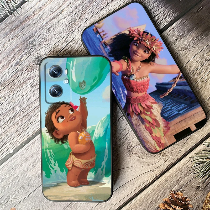Película Disney Moana Ocean para OPPO Find X5 X3 X6 A54S A5 A94 A16 A53S A57 A74 A72 A98 A78 A96 A9 5G, funda suave negra para teléfono - imagen 4