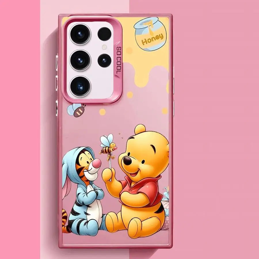 Funda de Winnie de Disney The Pooh para Samsung Galaxy S24 Ultra S20 S21 FE S23 Ultra Note 20 S22 Plus S20 FE S24, funda suave de lujo - imagen 2