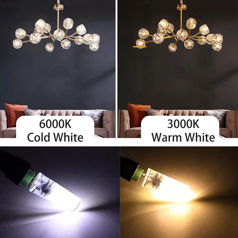 Bombilla LED de maíz Base G4 5 unids/lote 3W 220V AC/DC12V blanco cálido 3000K blanco frío 6000K un solo Color - imagen 3