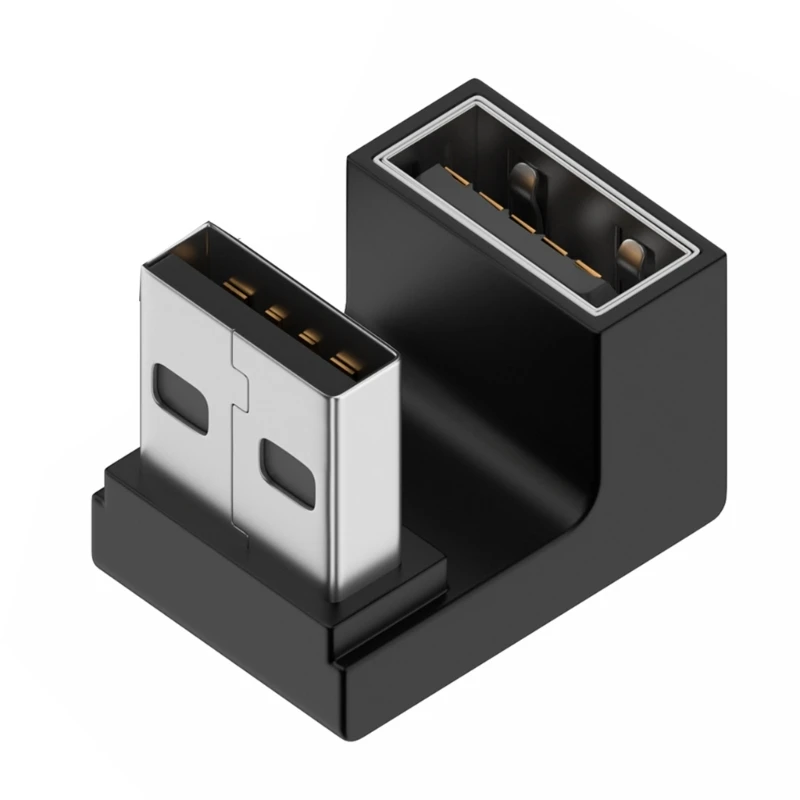 Adaptadores USB en forma de U, adaptador de ángulo recto de 90 grados, USB hembra a USB macho, adaptador de datos rápido de 10gbps, convertidor de carga - imagen 4