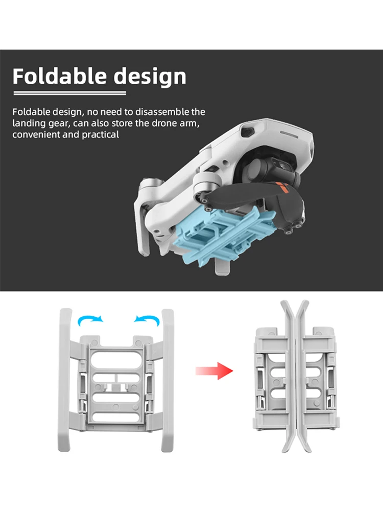 Soporte de trípode de tren de aterrizaje plegable de altura extendida, accesorios de Mini Drone, patas de extensión para DJI Mini 2/Mavic Mini - imagen 4