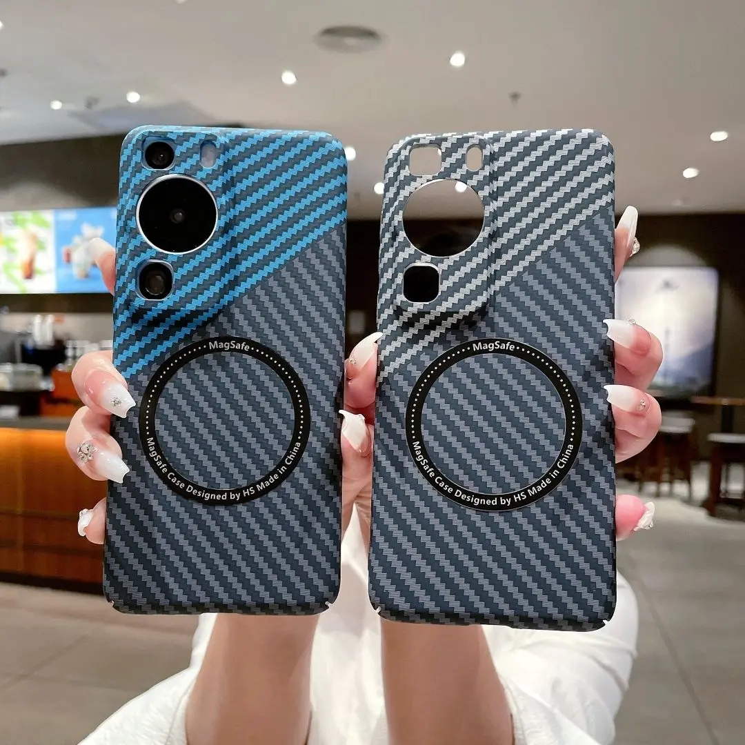 Funda trasera protectora magnética de fibra de carbono dura, carcasa para Huawei Honor 90, 80, 70, 60, 50 Pro - imagen 2