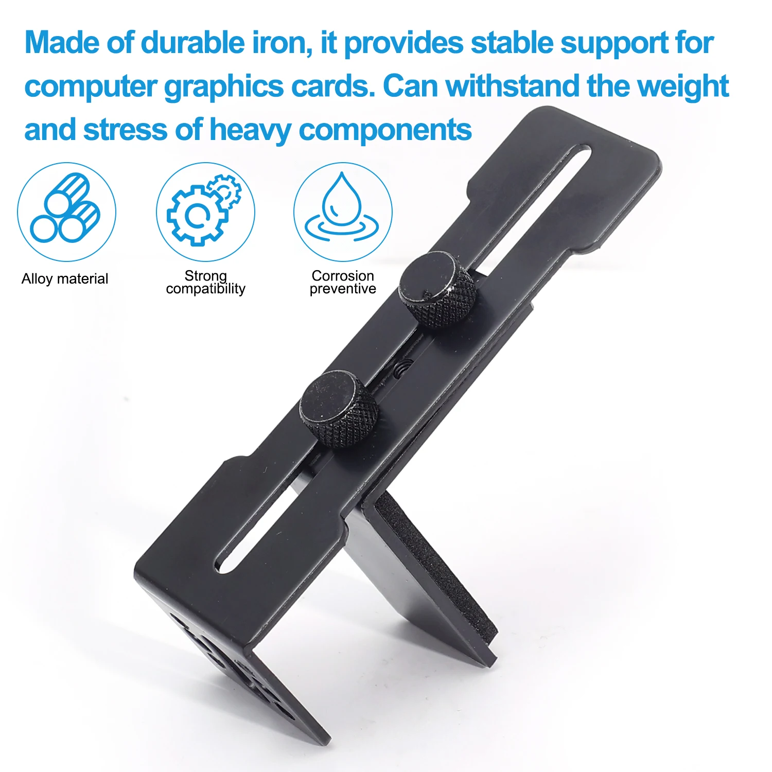 Soporte de GPU, tarjeta gráfica de ordenador ajustable, soporte para tarjetas de vídeo, soporte de GPU de acero inoxidable antihundimiento para PC - imagen 5