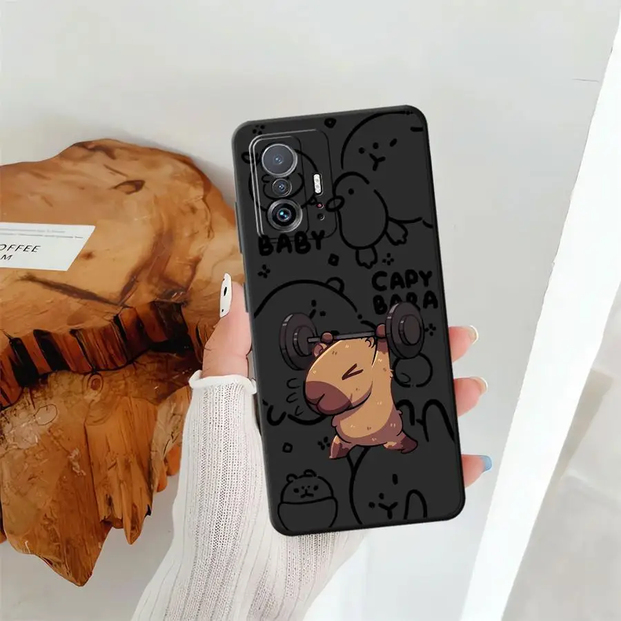 Funda de teléfono suave negra para Xiaomi Mi 11 12 13 Lite 10T 11T 12T Pro 13 14 15 Pro 12X Capybara divertido - imagen 5