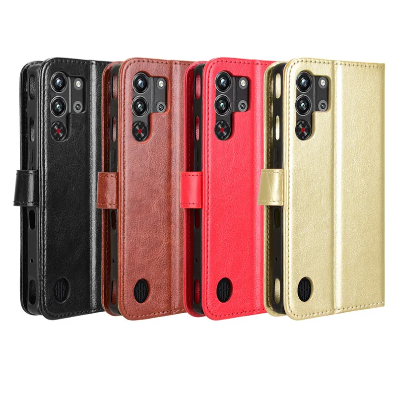 Funda de cuero PU con tapa para ZTE Nubia Red Magic 10 Air 10S 9S 9 Pro, Funda protectora, billetera con ranura para tarjetas, Funda - imagen 2