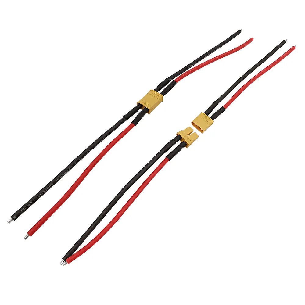 XT30U XT 30 macho/hembra conector de bala tapones con 10CM 18AWG de alambre de silicona flexible para el RC Lipo batería DIY juguetes - imagen 4