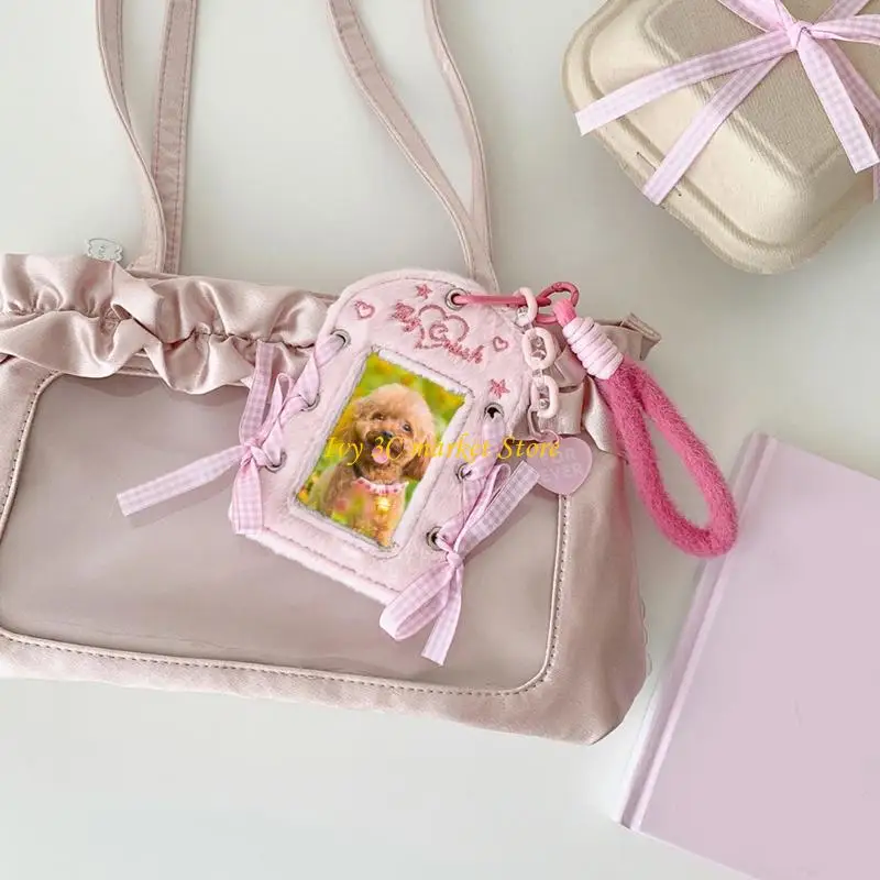 Funda protectora para tarjetas D7YC 3 pulgadas, funda protectora para fotos, tarjetas escolares con práctico gancho y - imagen 4