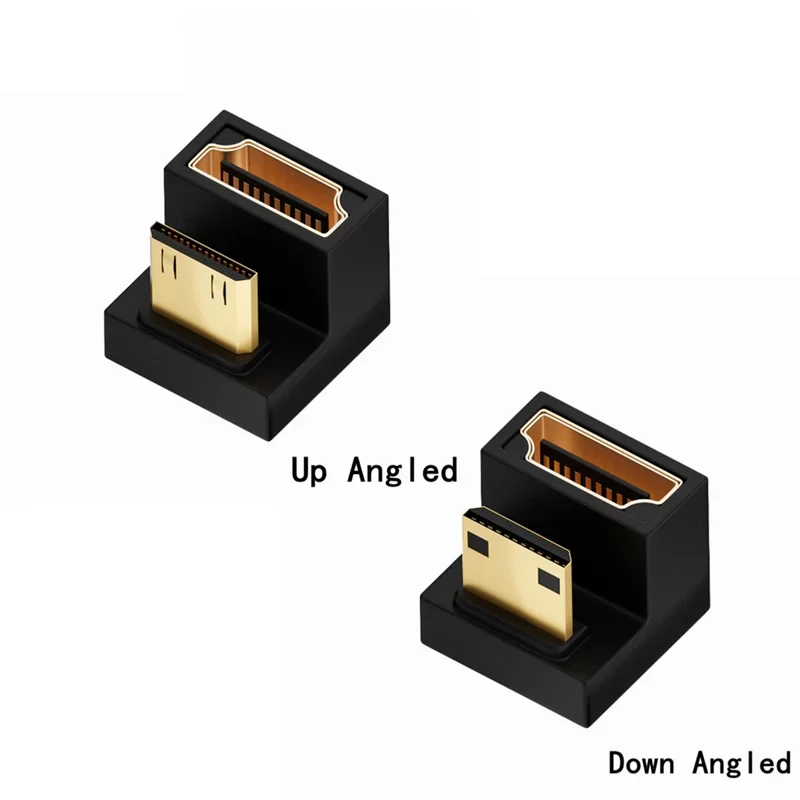 Convertidor L en forma de U en ángulo de 360 grados, Mini HDMI macho a HDMI, extensión hembra de 2,1 V, adaptador 4K 5K 3D UHD 8K 60Hz - imagen 2