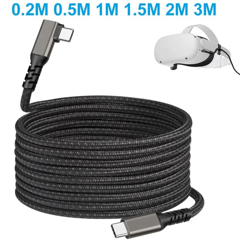 USB 3,2 PD 100W 5A Cable curvo tipo C 90D Bend HD 4K 60Hz 20Gbps USB-C Gen2 Cable de datos para portátiles Macbook Pro Nintendo