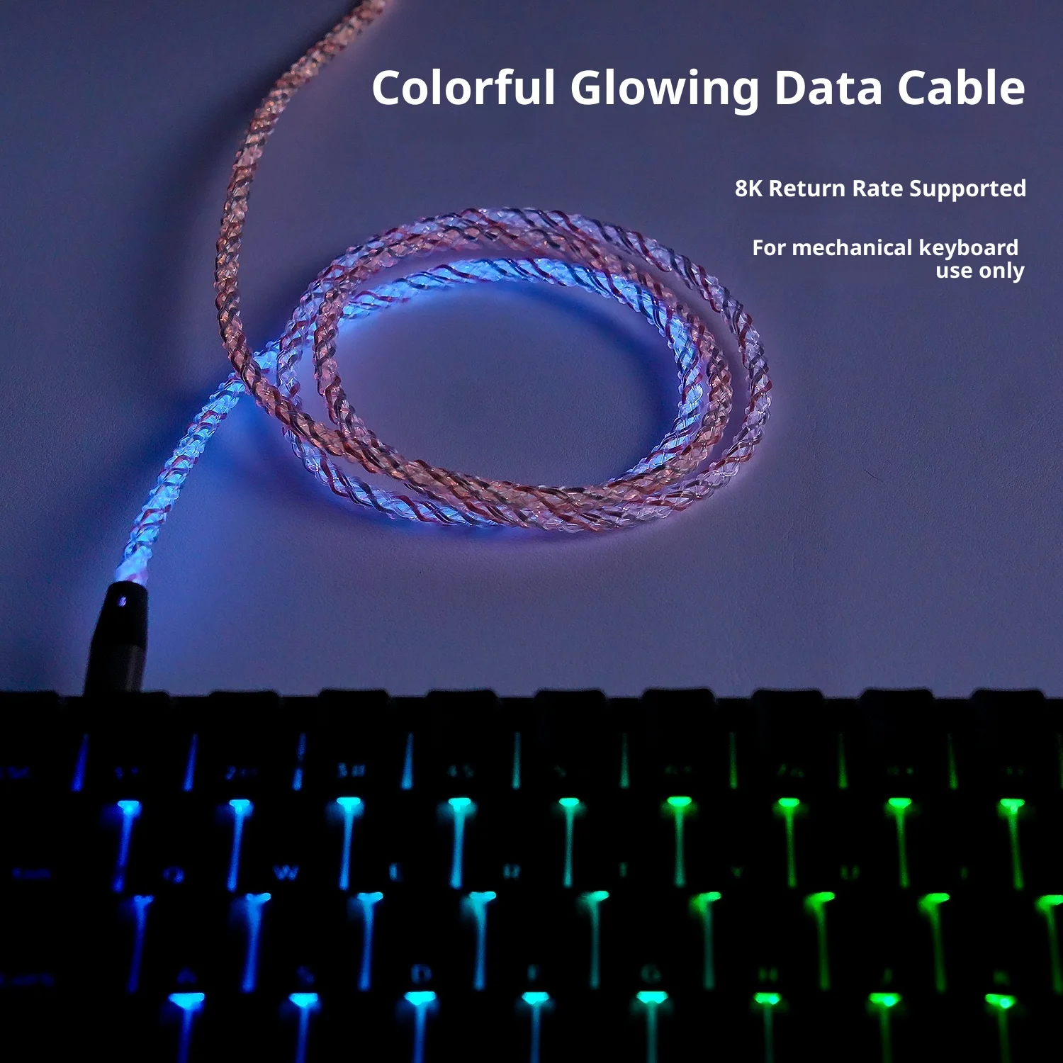 LEOBOG-Cable de datos 8K para teclado mecánico, eje magnético, luz RGB colorida, Cable de datos de tasa de retorno TPE, Cable para juegos de ordenador portátil y PC - imagen 4