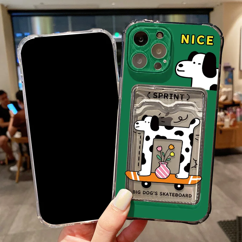 Funda con tarjetero para iPhone 13 11 16 Pro Max 14 15 12 7 8 Plus XR X Xs 16promax 13promax 15promax fundas con ranura para tarjetas de silicona - imagen 3