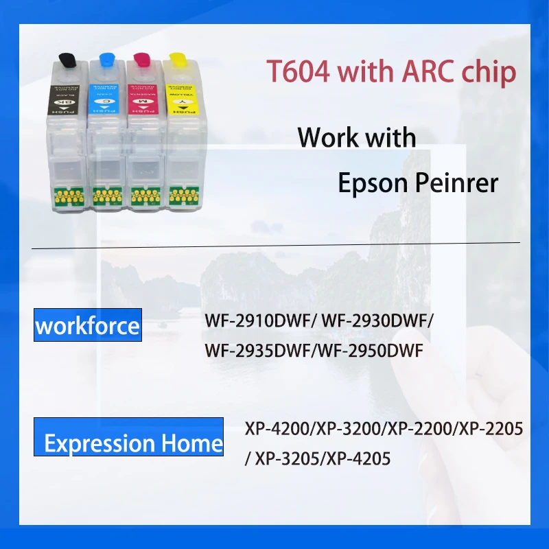 Cartucho de tinta recargable para impresora Epson, recambio de tinta con chip ARC, para XP-2200, XP-2205, XP3205, 604, 4200, XP-3200, 4205, 2950, 2935, 604XL, 2930 - imagen 3