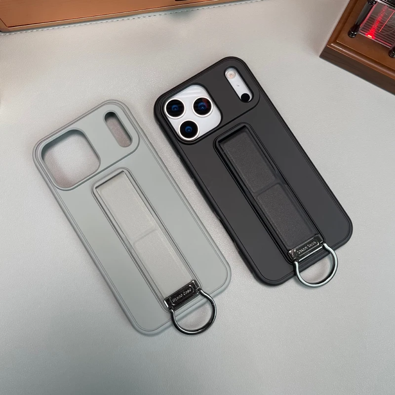 Funda de teléfono con anillo de soporte de empuje de Metal mate de Color sólido de lujo para iPhone 17 Pro Max Air 15 13 14 16 Pro Max cubierta trasera de parachoques - imagen 2