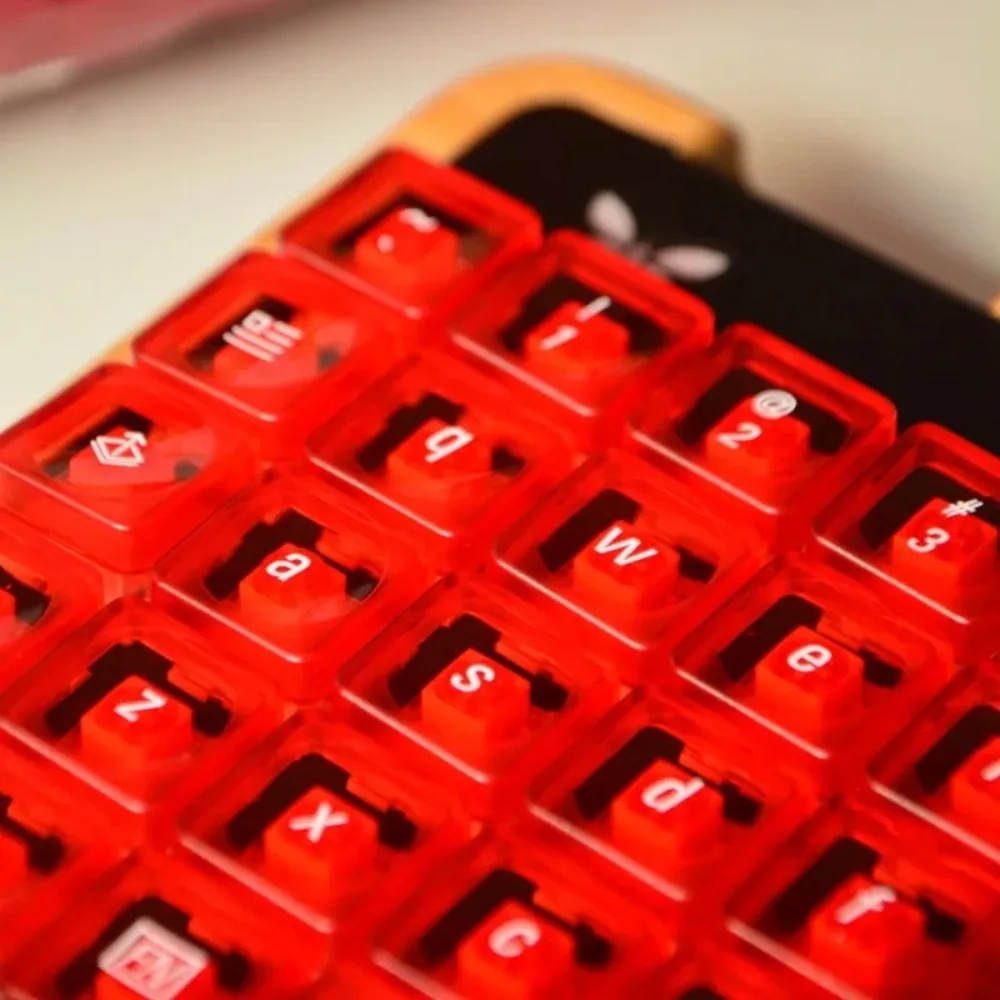 40S 투명 LCK 키캡 체리 MX/Kialh Choc V2 로우 프로파일 스위치 키캡 PBT 레드 퍼플 블랙 울트라씬 아티산 키캡 - imagen 4