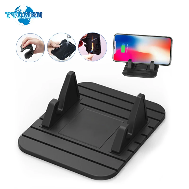 Soporte de teléfono de silicona para coche, alfombrilla antideslizante para salpicadero, Mini soporte GPS para iPhone, Samsung, Xiaomi, Huawei, montaje Universal - imagen 2