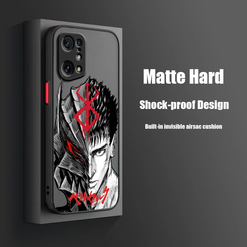 Berserk-funda translúcida esmerilada para teléfono, carcasa de Anime para Realme, Q3T, Q3S, Q5, GT, Neo 3T, 2, Narzo 50i, 50A, 20A, 10A, X50, X3 Pro - imagen 3