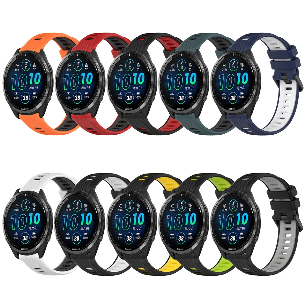 Correa de silicona para reloj, pulsera deportiva de 20 y 22mm para Garmin Venu 3 Venu Sq 2 Forerunner 265 255, Banda de Música para HUAWEI GT 4 GT3 2 Pro - imagen 2