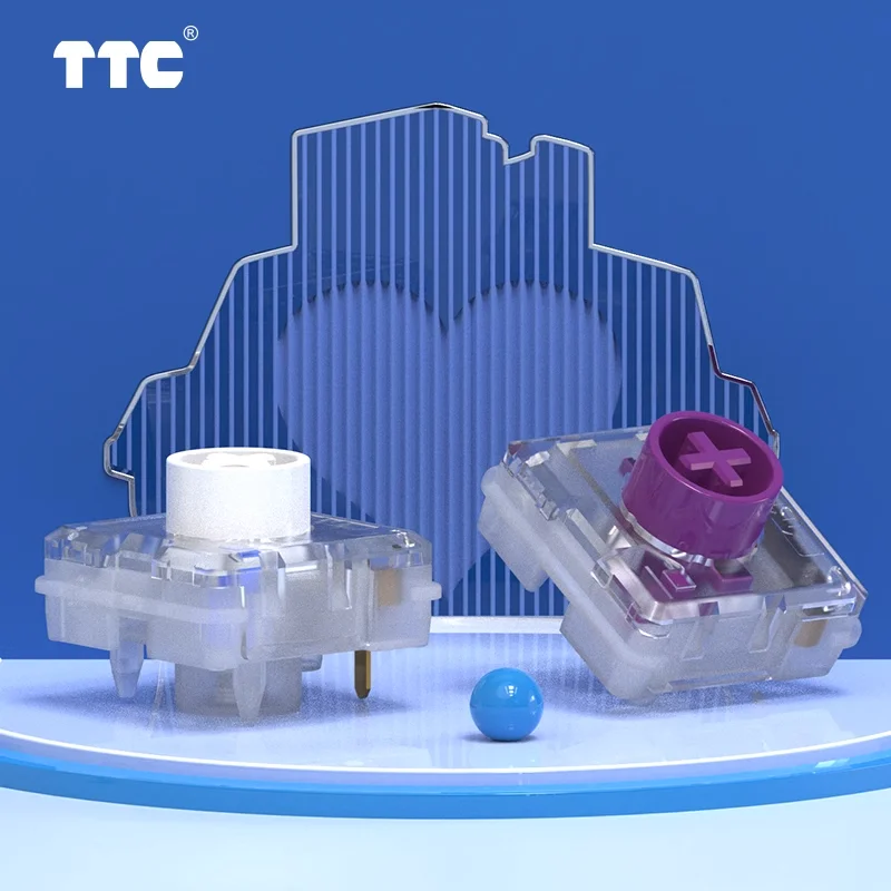 TTC-Mini interruptor blanco púrpura para teclado mecánico, interruptor estándar con clic, sensación de juego personalizado - imagen 5