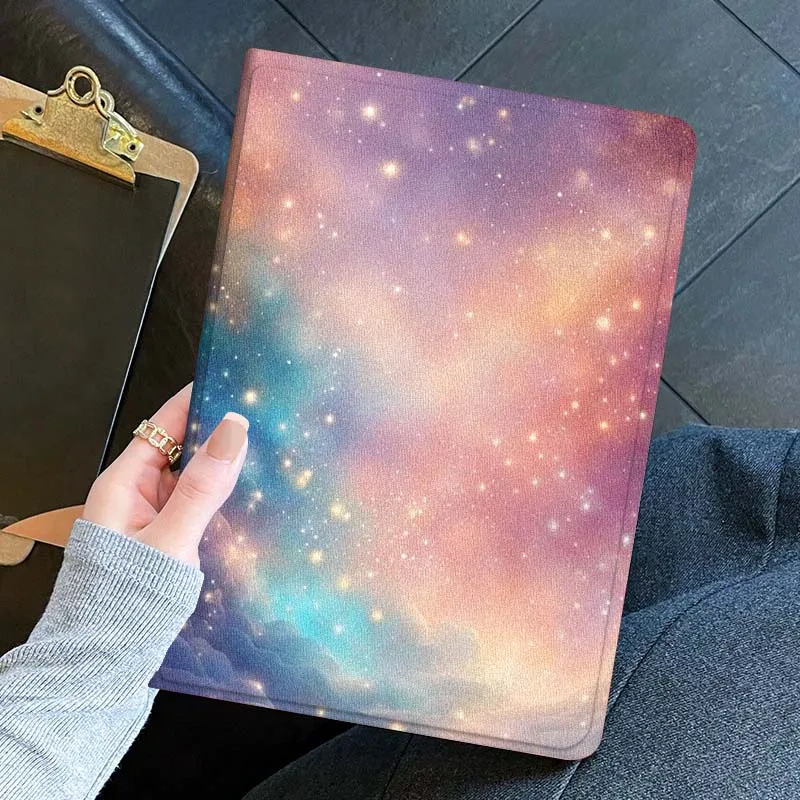 Imagen de diseño de estrellas brillantes para iPad Pro Mini 1 2 3 4 5 6 7 7ta generación 12,9 10,5 13 11 7,9 8,3 M4 pulgadas funda para tableta