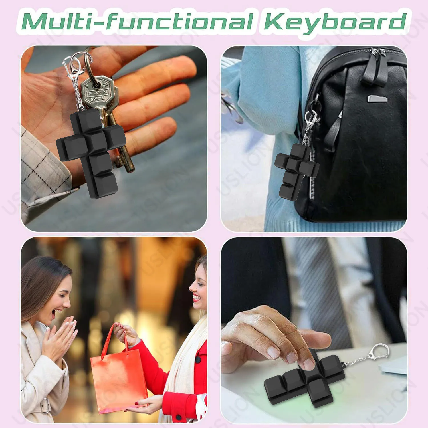 6 teclas en forma de cruz, botón de dedo, juguetes antiestrés, teclas de teclado mecánico, llavero calmante de descompresión para oficina - imagen 5