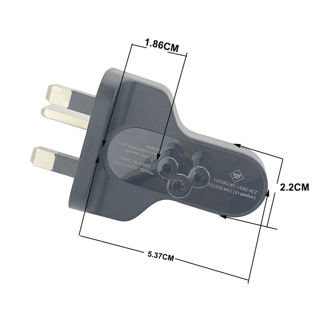 Cable de alimentación para portátil Dell, fuente de alimentación, adaptador de enchufe desmontable para cargador Dell, convertidor de enchufe de alimentación UE y Reino Unido - imagen 5