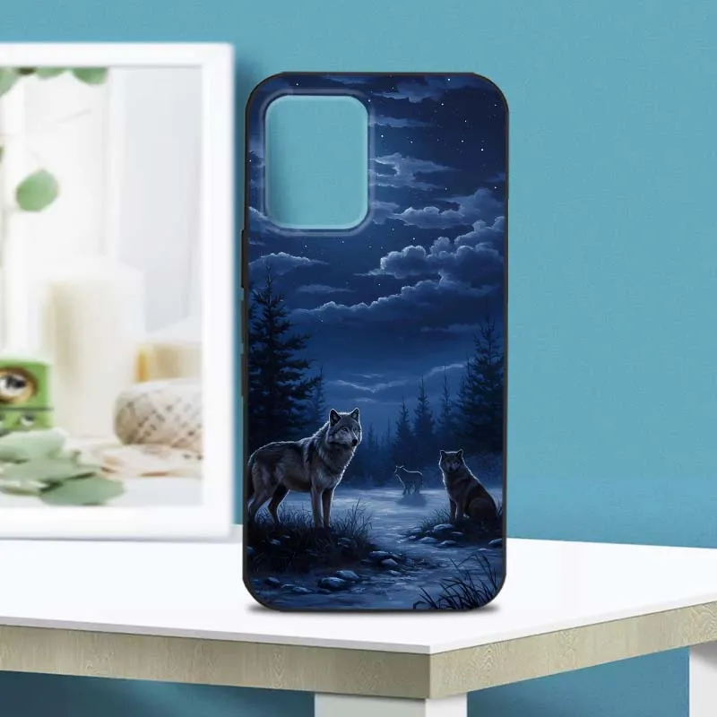Funda con patrón de arte de lobo para Motorola X40 X30 G82 G8 G71 G52 G51 G50 G5 G42 G32 G30 G22 G14 Pro 5G, funda de teléfono negra - imagen 4