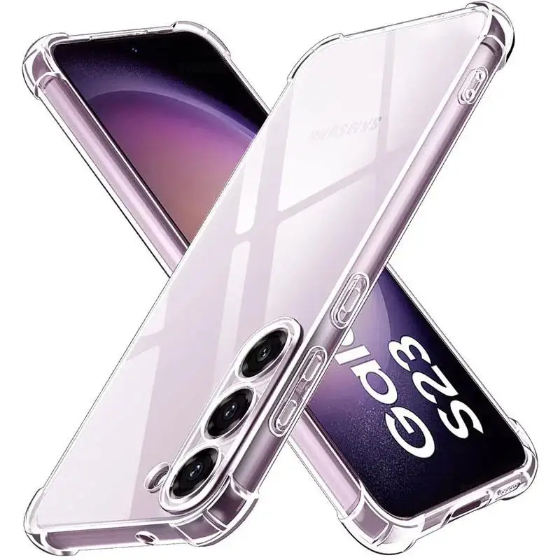 Funda de silicona Transoarent a prueba de golpes para Samsung Galaxy S10 S20 S21 S22 S23 S24 FE S25 Edge Plus Note 20 funda de teléfono Ultra suave