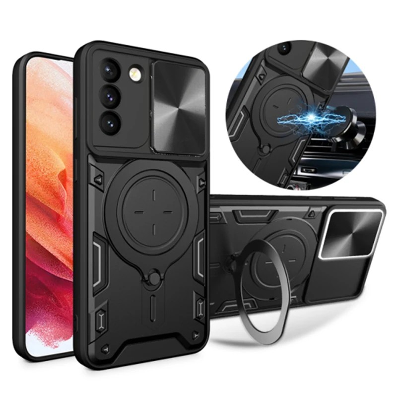 Para Samsung Galaxy S21 Plus funda a prueba de golpes armadura soporte magnético anillo fundas de teléfono para Galaxy S 21 FE S21 Ultra S21FE contraportada