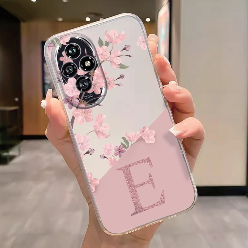 Para Honor 200 Smart 400 90 Pro Lite letra flores rosas funda de teléfono de moda Fundas de silicona suave transparente mate Coque Shell - imagen 5