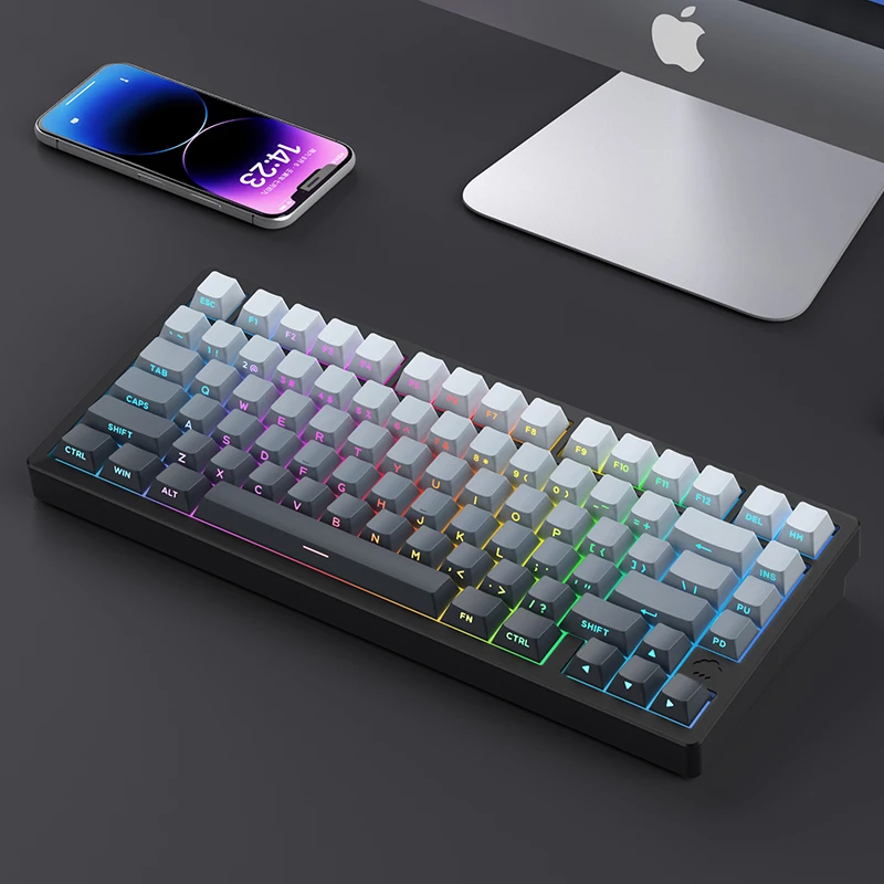 Wob-teclas de aluminio Rainy75, accesorio con gradiente PBT DYE SUB, perfil de cereza, para teclado Sugar65 LEOBOG Hi75 Hi8, 133 teclas - imagen 4