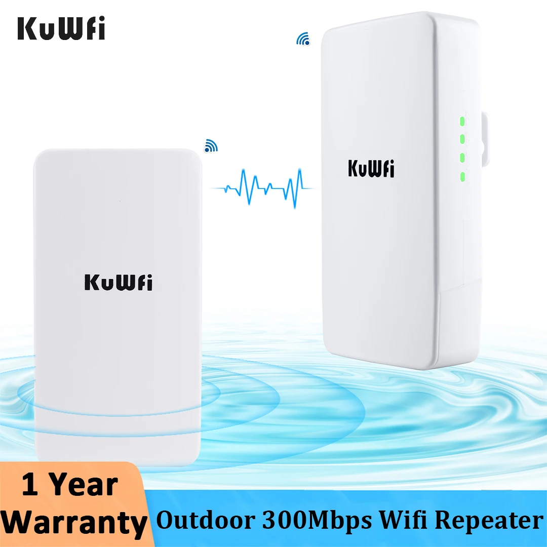 KuWFi 300Mbps enrutador Wifi para exteriores repetidor 2,4G puente inalámbrico amplificador de señal Wifi aumenta el rango Wifi punto a punto 1KM - imagen 2