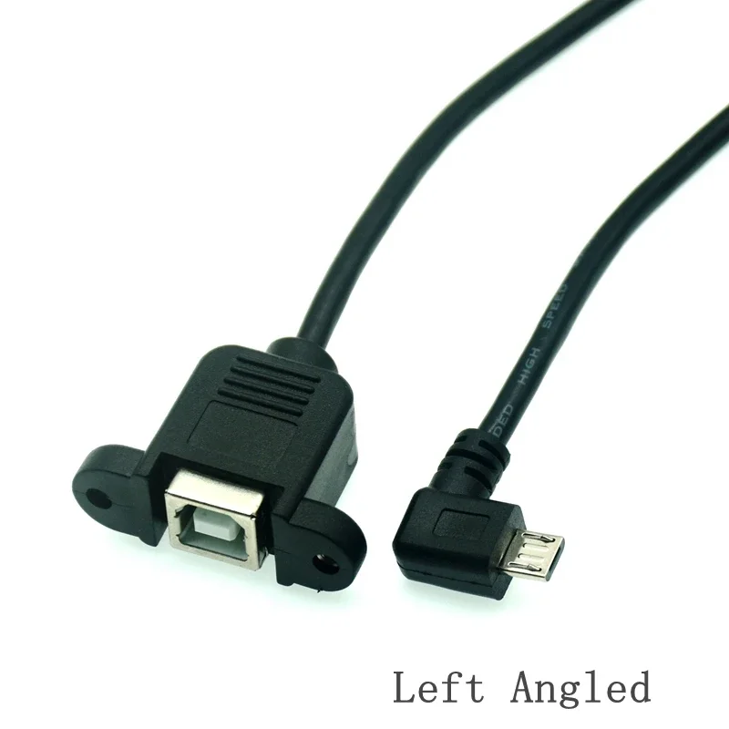 1x montaje en Panel de impresora USB 2,0 B enchufe hembra a Micro USB Cable conector macho de 5 pines 1FT/1,5 pies - imagen 2
