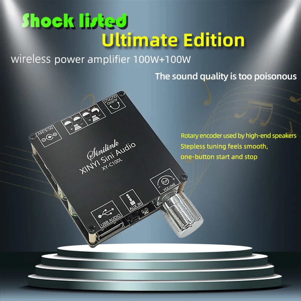 XINYI-placa amplificadora de potencia Digital Sini Audio 100Wx2 C100L, Bluetooth 5,0, altavoz de doble canal, módulo de amplificador de Audio estéreo, entrada auxiliar - imagen 2