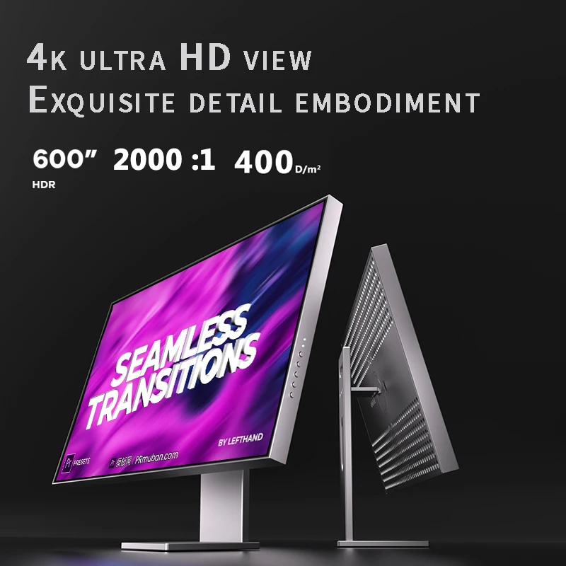 Monitor LCD IPS NANO NEGRO de 32 pulgadas 1ms HDR600 4K 16:9 3840X2160 CON SOPORTE ESTABLE Pantalla en color verdadero P3 - imagen 3