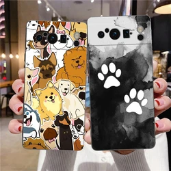 Perilla de perro para Google Pixel 8 Pro funda de teléfono Pixel 9 Pro XL TPU funda Pixel 8 Pro 8A 7A 7 6A 6 Pro cubierta negra suave