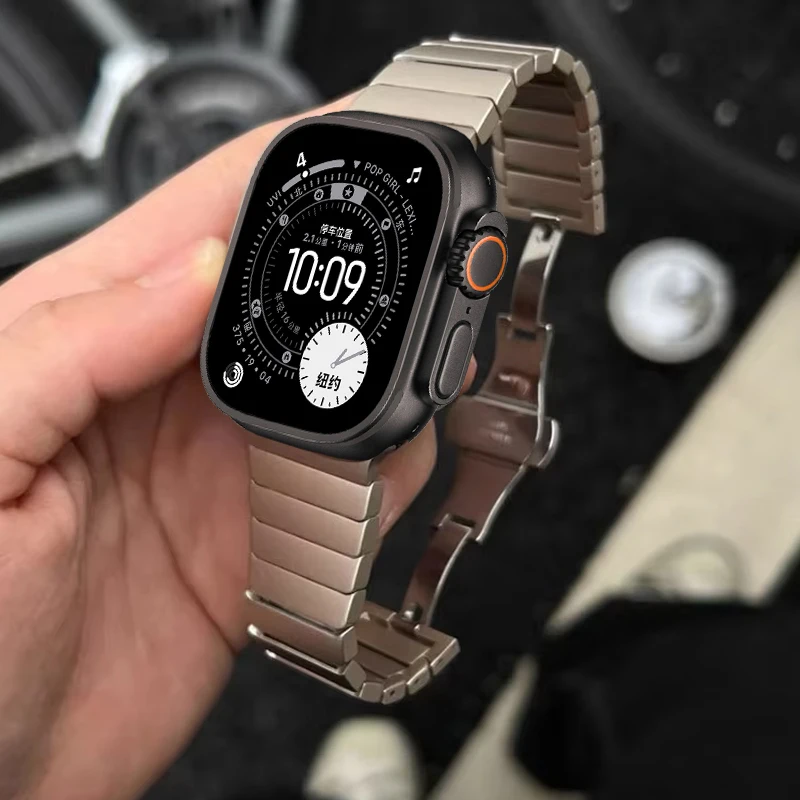 Correa de acero inoxidable para Apple Watch Band Ultra 3 49mm Series 11 10 46mm 42mm 45mm 41mm 38mm pulsera Link iWatch SE 3 40 44mm - imagen 2