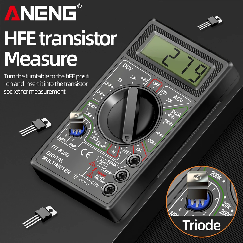 Mini multímetro doméstico ANENG DT830B medidor de rango automático multímetro de mano malímetro aparato de mantenimiento herramienta - imagen 4