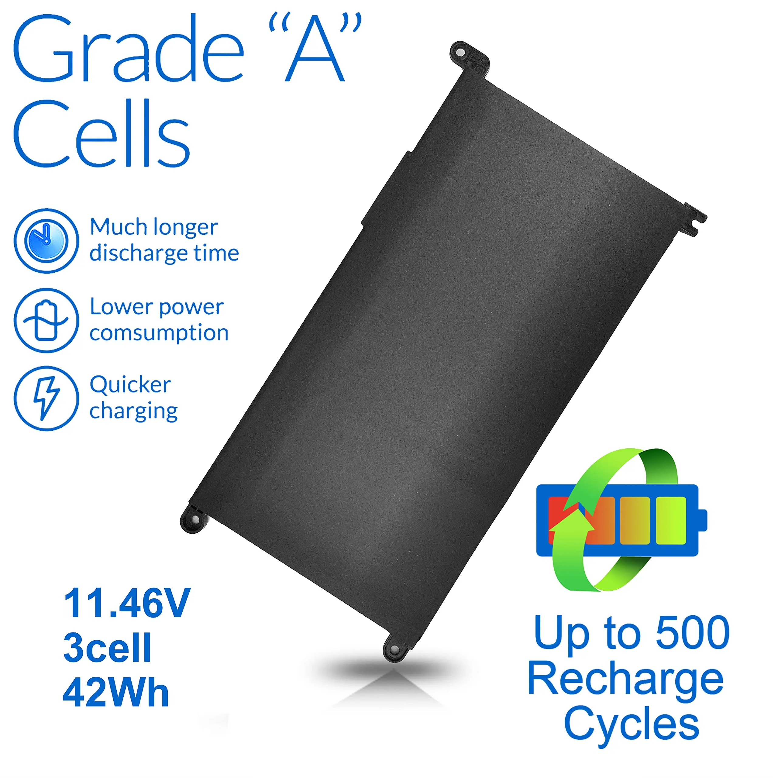 Reemplazo de batería del portátil YRDD6 42WH para Dell Inspiron 15 3000 serie 3583 3593 3582 3584 Inspiron 15 5000 serie 5582 5584 5593 5594 Inspiron 17 3000 serie 3793 Fit 1VX1H VM732 batería - imagen 3