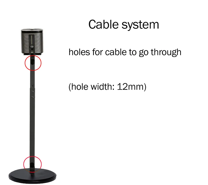Soporte Suelo Altavoz Columna Redonda Ajustable 82-114cm - imagen 2