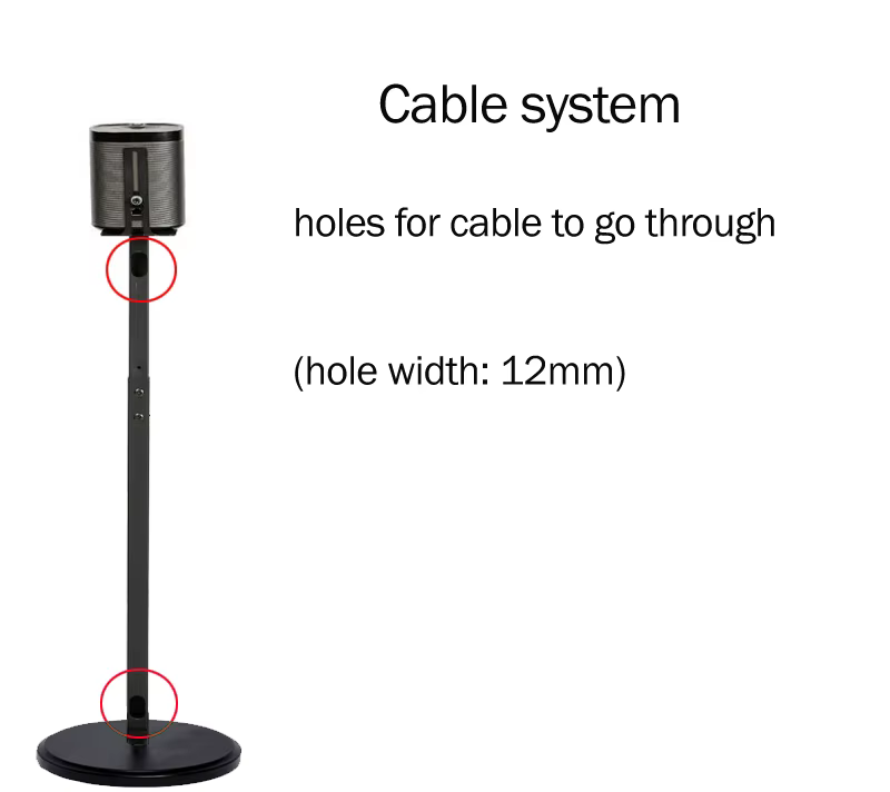 Soporte Suelo Altavoz Columna Redonda Ajustable 82-114cm - imagen 2