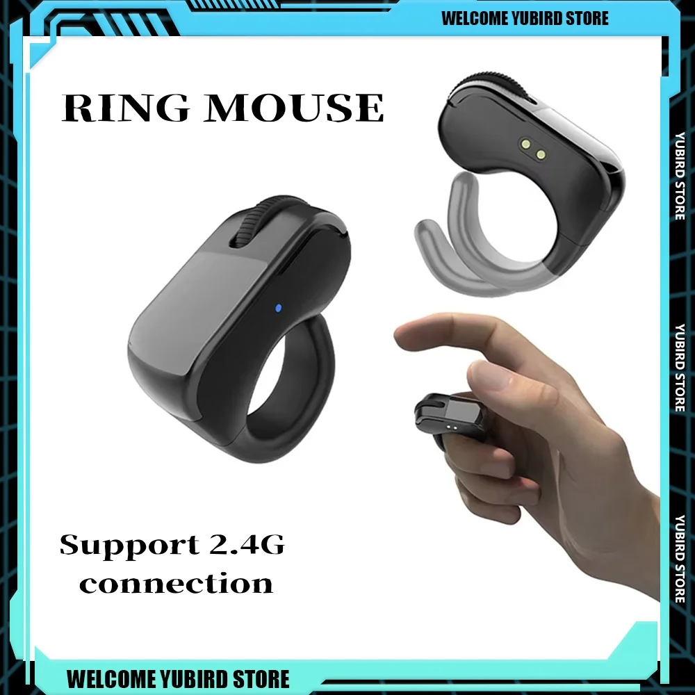 Anillo de ratón recargable Mini peso ligero Bluetooth 2,4G modo Dual amplio Compatible Control remoto escaneo de Selfie discurso de vídeo corto